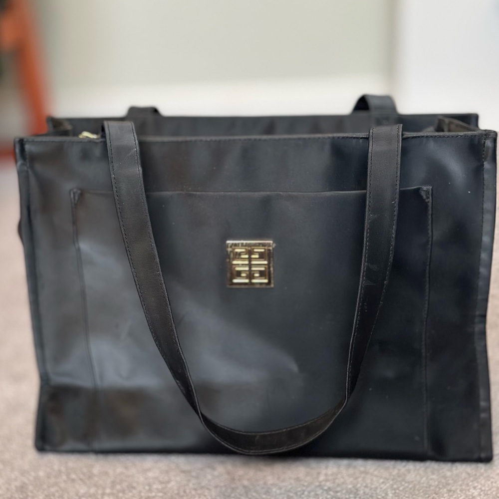Givenchy Black Tote Large Nylon GUC Large Logos